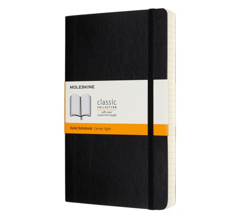 Блокнот Moleskine CLASSIC SOFT EXPENDED QP616EXP Large 130х210мм 400стр. линейка мягкая обложка черный