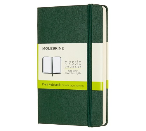Блокнот Moleskine CLASSIC QP012K15 Pocket 90x140мм 192стр. нелинованный твердая обложка зеленый