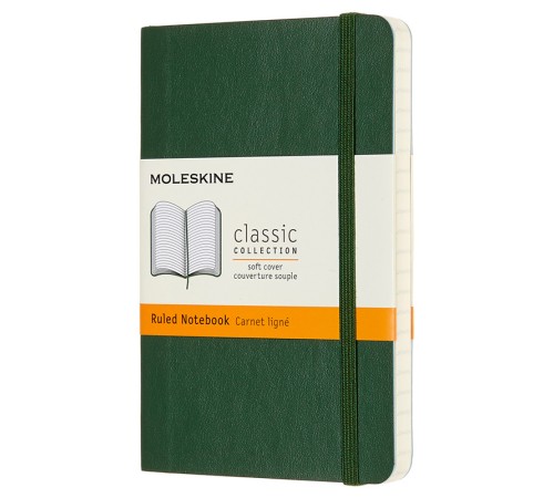 Блокнот Moleskine CLASSIC SOFT QP611K15 Pocket 90x140мм 192стр. линейка мягкая обложка зеленый Блокнот Moleskine CLASSIC SOFT QP611K15 Pocket 90x140мм 192стр. линейка мягкая обложка зеленый