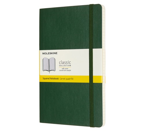 Блокнот Moleskine CLASSIC SOFT QP617K15 Large 130х210мм 192стр. клетка мягкая обложка зеленый
