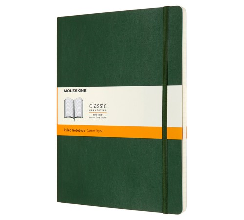Блокнот Moleskine CLASSIC SOFT QP621K15 XLarge 190х250мм 192стр. линейка мягкая обложка зеленый