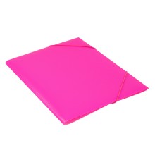Папка на резинке Бюрократ Double Neon DNE510PINK A4 пластик кор.30мм 0.5мм розовый