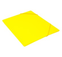 Папка на резинке Бюрократ Double Neon DNE510YEL A4 пластик кор.30мм 0.5мм желтый