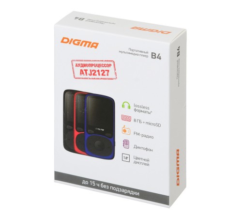 Плеер Hi-Fi Flash Digma B4 8Gb синий/1.8"/FM/microSDHC