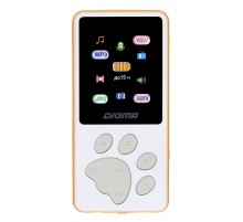 Плеер Hi-Fi Flash Digma S4 8Gb белый/оранжевый/1.8"/FM/microSDHC