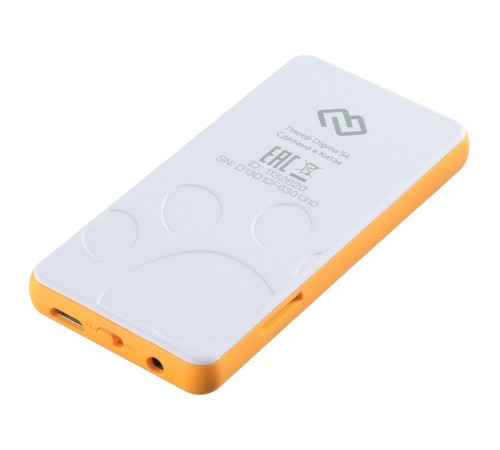 Плеер Hi-Fi Flash Digma S4 8Gb белый/оранжевый/1.8"/FM/microSDHC