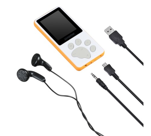 Плеер Hi-Fi Flash Digma S4 8Gb белый/оранжевый/1.8"/FM/microSDHC