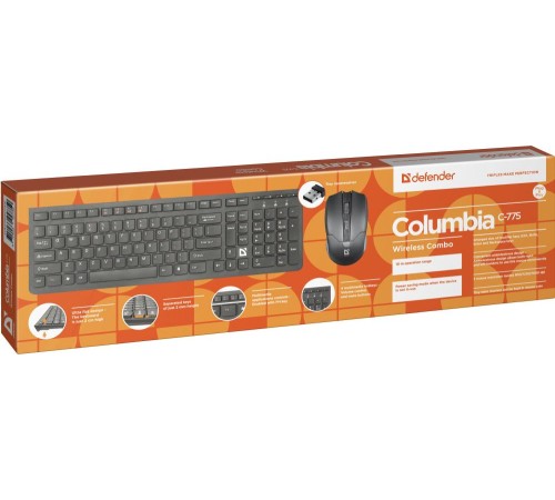 Defender Беспроводной набор Columbia C-775 RU,черный,мультимедиа Defender Columbia C-775 (45775)