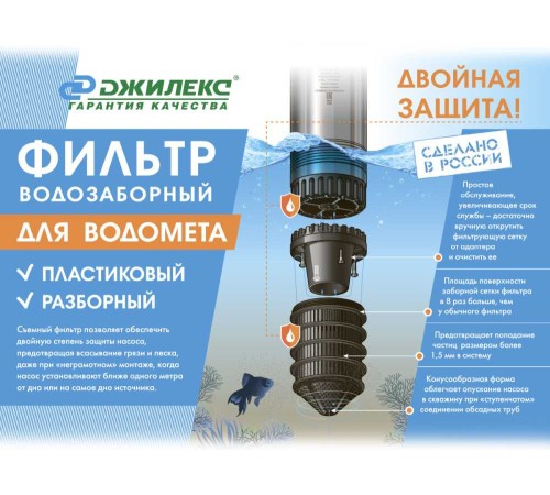 Садовый насос скважинный Джилекс ВОДОМЕТ 55/50 600Вт 3300л/час (в компл.:Фирменный обратный клапан) Садовый насос скважинный Джилекс ВОДОМЕТ 55/50 600Вт 3300л/час (в компл.:Фирменный обратный клапан)