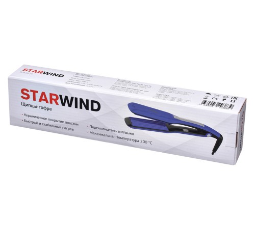 Щипцы Starwind SHE6620 40Вт макс.темп.:210С покрытие:керамическое синий Щипцы Starwind SHE6620 40Вт макс.темп.:210С покрытие:керамическое синий