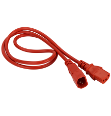 Кабель Lanmaster LAN-PP13/14-1.5-RD C13-С14 проводник.:3x0.75мм2 1.5м 220В 10А (упак.:1шт) красный