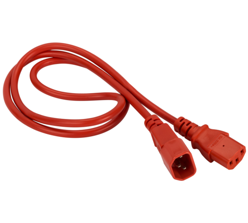 Кабель Lanmaster LAN-PP13/14-1.5-RD C13-С14 проводник.:3x0.75мм2 1.5м 220В 10А (упак.:1шт) красный