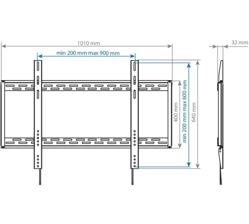 Кронштейн для телевизора Arm Media PT-100 черный 55"-100" макс.80кг настенный фиксированный