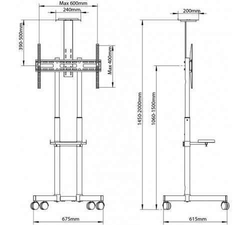 Подставка для телевизора Arm Media PT-STAND-8 черный 32"-80" макс.50кг напольный фиксированный Подставка для телевизора Arm Media PT-STAND-8 черный 32"-80" макс.50кг напольный фиксированный