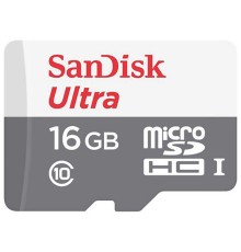 Флеш карта microSDHC 16Gb Class10 Sandisk SDSQUNS-016G-GN3MN Ultra 80 w/o adapter