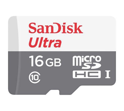 Флеш карта microSDHC 16Gb Class10 Sandisk SDSQUNS-016G-GN3MN Ultra 80 w/o adapter