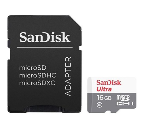 Флеш карта microSDHC 16Gb Class10 Sandisk SDSQUNS-016G-GN3MN Ultra 80 w/o adapter