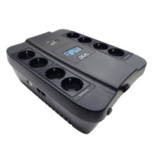 ИБП SPD-1100U LCD, линейно-интерактивный, цифровой дисплей,  1100 ВA, 605 Вт, 4 евророзетки с резервным питанием, 4 евророзетки с фильтрацией, USB,  защита RJ45/RJ11, батарея свинцово-кислотная 12В 9Ач, ШхГхВ 285х232х103мм, 7.8 кг Powercom Spider SPD-1100