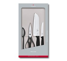 Набор ножей кухон. Victorinox Swiss Classic Kitchen (6.7133.4G) компл.:4шт черный подар.коробка