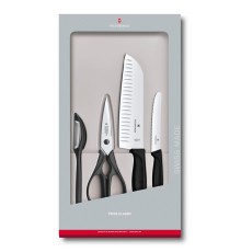 Набор ножей кухон. Victorinox Swiss Classic Kitchen (6.7133.4G) компл.:4шт черный подар.коробка