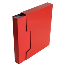 Папка с 100 прозр.вклад. Бюрократ DeLuxe DLVBOX100RED A4 пластик 0.7мм красный в коробе