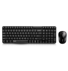 Клавиатура + мышь Rapoo X1800S клав:черный мышь:черный USB беспроводная
