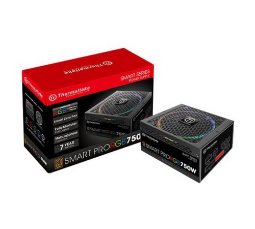 Блок питания Thermaltake ATX 750W SMART PRO RGB 80+ bronze (24+4+4pin) APFC 140mm fan color LED 9xSATA Cab Manag RTL Блок питания Thermaltake ATX 750W SMART PRO RGB 80+ bronze (24+4+4pin) APFC 140mm fan color LED 9xSATA Cab Manag RTL
