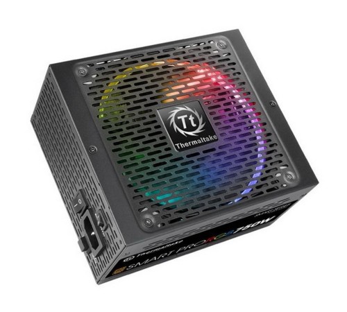 Блок питания Thermaltake ATX 750W SMART PRO RGB 80+ bronze (24+4+4pin) APFC 140mm fan color LED 9xSATA Cab Manag RTL Блок питания Thermaltake ATX 750W SMART PRO RGB 80+ bronze (24+4+4pin) APFC 140mm fan color LED 9xSATA Cab Manag RTL