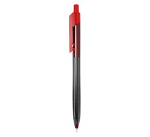 Ручка шариковая Deli EQ01340 Arrow авт. 0.7мм прозрачный/красный красные чернила