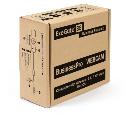 Exegate EX287242RUS Веб-камера ExeGate BusinessPro C922 FullHD Tripod, USB, 1920х1080, микр.с шумоподавл, универс.крепл.[EX287242RUS]