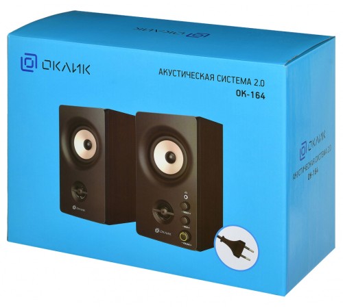 Колонки Оклик OK-164 2.0 черный 30Вт