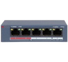 Коммутатор Hikvision HiWatch DS-S504P(B) 5x100Mb 4PoE+ 35W неуправляемый