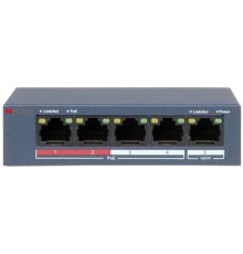 Коммутатор Hikvision HiWatch DS-S504P(B) 5x100Mb 4PoE+ 35W неуправляемый