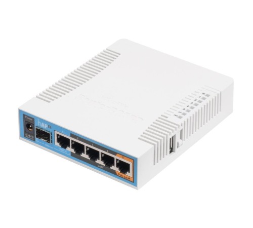 Роутер беспроводной MikroTik hAP ac (RB962UIGS-5HACT2HNT) AC1750 10/100/1000BASE-TX/SFP