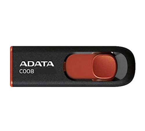 16GB ADATA C008 USB Flash [AC008-16G-RKD] USB 2.0, R30/W6, Black/Red, Retail (609604)