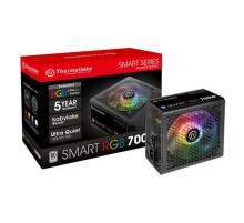 Блок питания Thermaltake ATX 700W Smart RGB 700 80+ (24+4+4pin) APFC 120mm fan color LED 6xSATA RTL