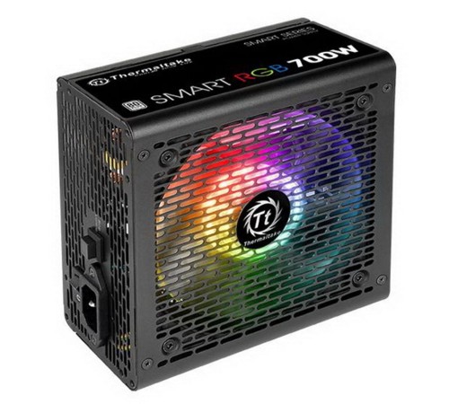 Блок питания Thermaltake ATX 700W Smart RGB 700 80+ (24+4+4pin) APFC 120mm fan color LED 6xSATA RTL