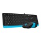 Клавиатура + мышь A4Tech Fstyler F1010 клав:черный/синий мышь:черный/синий USB Multimedia
