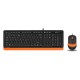 Клавиатура + мышь A4Tech Fstyler F1010 клав:черный/оранжевый мышь:черный/оранжевый USB Multimedia