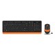 Клавиатура + мышь A4Tech Fstyler FG1010 клав:черный/оранжевый мышь:черный/оранжевый USB беспроводная Multimedia