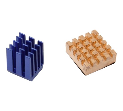 Радиатор ACD RA207 Набор радиаторов ACD Golden (14x12x5mm) + Blue (9x9x12mm) Heat Sink set for Raspberry Pi3 B, Pi3 B+, Pi4