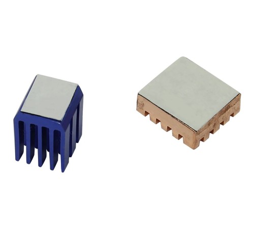 Радиатор ACD RA207 Набор радиаторов ACD Golden (14x12x5mm) + Blue (9x9x12mm) Heat Sink set for Raspberry Pi3 B, Pi3 B+, Pi4