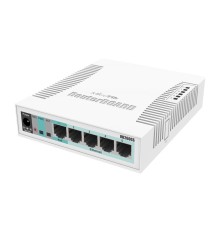 RB260GS CSS106-5G-1S (r2) 5-port Gigabit smart switch with SFP cage, SwOS, plastic case, PSU {20}, (002310)