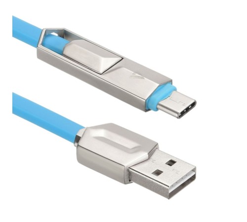 Кабели USB ACD USB кабель ACD-DUAL Type C / MicroUSB ; USB-A 2в1, TPE, 1м, синий (ACD-U924-CML)