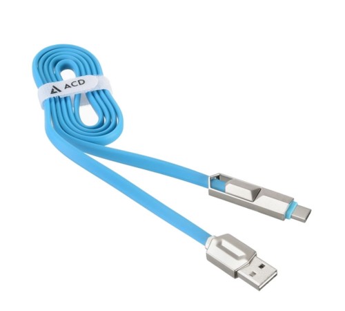 Кабели USB ACD USB кабель ACD-DUAL Type C / MicroUSB ; USB-A 2в1, TPE, 1м, синий (ACD-U924-CML)