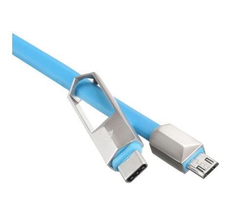Кабели USB ACD USB кабель ACD-DUAL Type C / MicroUSB ; USB-A 2в1, TPE, 1м, синий (ACD-U924-CML)