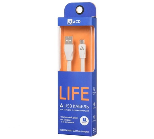 Кабели USB ACD USB кабель ACD-Life MicroUSB ; USB-A TPE, 1м, белый (ACD-U920-M1W) Кабели USB ACD USB кабель ACD-Life MicroUSB ; USB-A TPE, 1м, белый (ACD-U920-M1W)