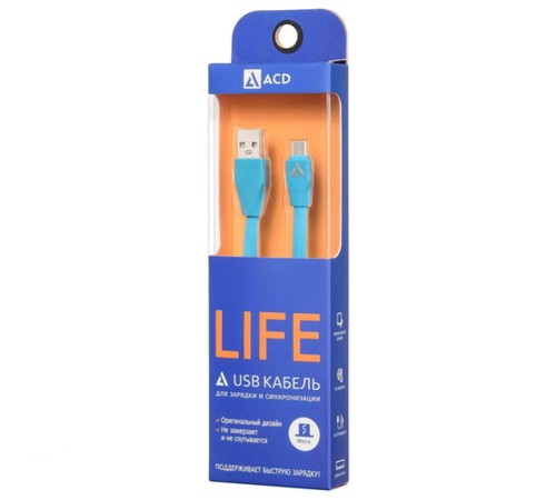 Кабели USB ACD USB кабель ACD-Life MicroUSB ; USB-A TPE, 1м, синий (ACD-U920-M1L) Кабели USB ACD USB кабель ACD-Life MicroUSB ; USB-A TPE, 1м, синий (ACD-U920-M1L)