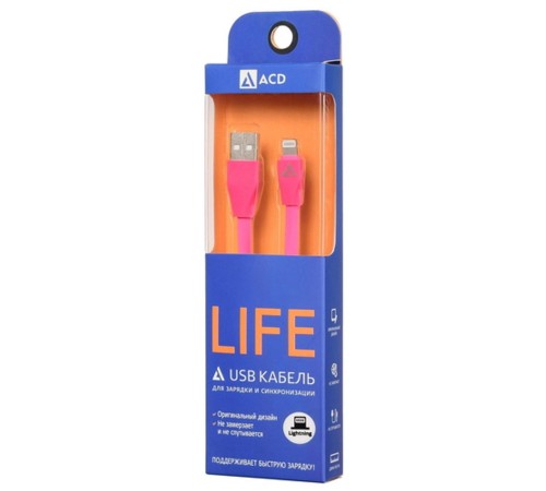 Кабели USB ACD USB кабель ACD-Life Lightning ; USB-A TPE, 1м, маджента (ACD-U920-P5M) Кабели USB ACD USB кабель ACD-Life Lightning ; USB-A TPE, 1м, маджента (ACD-U920-P5M)
