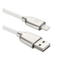 Кабели USB ACD USB кабель ACD-Allure Lightning ; USB-A Кожа, 1м, белый (ACD-U926-P5W)